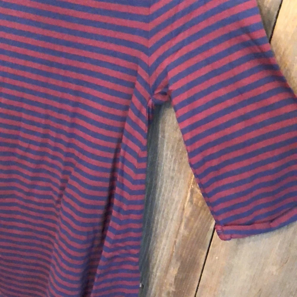 Old Navy Burgundy Stripe Fit & Flare Dress L 10 12